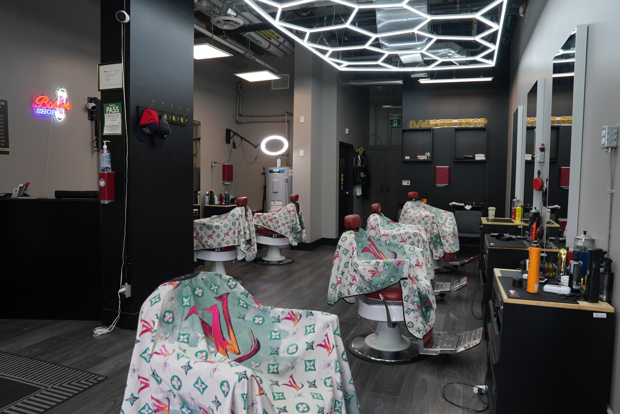 Inside Barberhood York U at The Quad